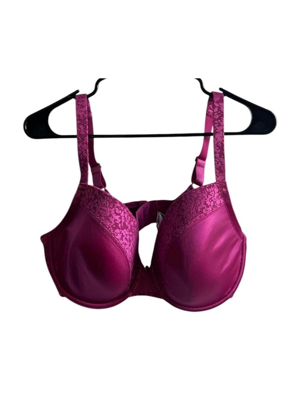 Le Mystère Lace & Satin Bra – Size 38DDD/F – Fuchsia Pink